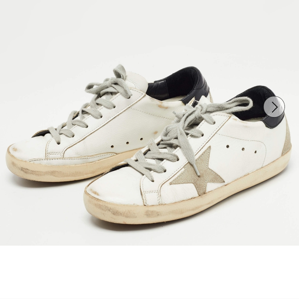 Golden Goose Superstar white leather low top sneakers size 40